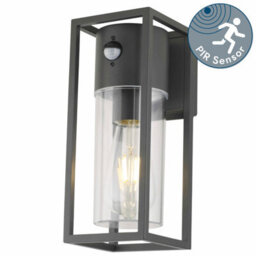 First Choice Lighting Hale - Black Outdoor Motion Sensor Ip44 Security Wall Light - thumbnail 2