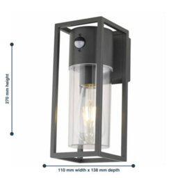 First Choice Lighting Hale - Black Outdoor Motion Sensor Ip44 Security Wall Light - thumbnail 6