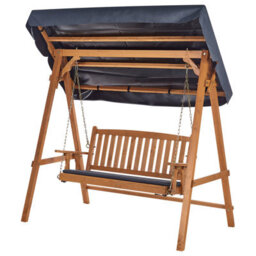 Beliani Patio Swing Fibbialla Spruce Wood Brown - thumbnail 7