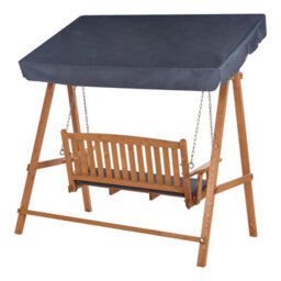 Beliani Patio Swing Fibbialla Spruce Wood Brown - thumbnail 6