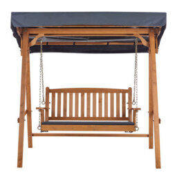 Beliani Patio Swing Fibbialla Spruce Wood Brown - thumbnail 4