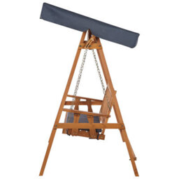 Beliani Patio Swing Fibbialla Spruce Wood Brown - thumbnail 5