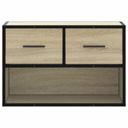 Berkfield Tv Cabinet Sonoma Oak 60X31X39.5 Cm Engineered Wood And Metal - thumbnail 4