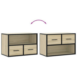 Berkfield Tv Cabinet Sonoma Oak 60X31X39.5 Cm Engineered Wood And Metal - thumbnail 7