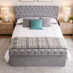 Aspire Mayfair Chesterfield Sleigh Ottoman Velvet Bed Frame - thumbnail 3