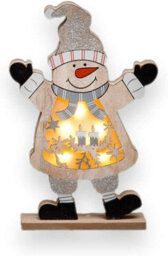 Shatchi Led Wooden Christmas Snowman Xmas Home Indoor Table Decorations Ornaments Centrepiece, 27Cm, Wood - thumbnail 1