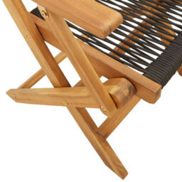 Berkfield 3 Piece Bistro Set Black Polypropylene And Solid Wood - thumbnail 9