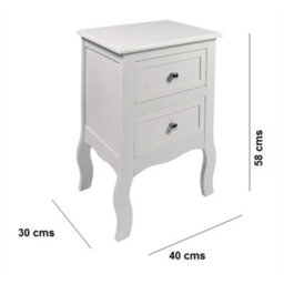 Pair Of White Bedroom Bedside Table Cabinet Nightstand With 2 Drawers - thumbnail 2