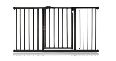 Safetots Pressure Fit Self Closing Stair Gate, 139.8Cm - 146.8Cm, Matt Black, Auto Closing Baby Gate, Safety Barrier - image 1