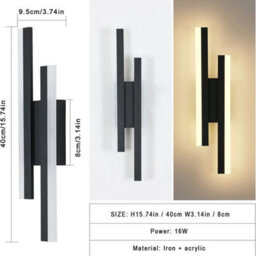 16W Led Modern Wall Light Acrylic Warm White Led Wall Sconce Lamp Bedroom 40Cm - thumbnail 2