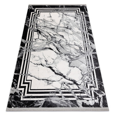 RugsX Modern Carpet Tuls Structural, Fringe 51210 Marble Anthracite 200X290 Cm - image 1