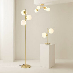 Valuelights Jas Gold 4 Way Ceiling Light With White Frosted Glass Globe Shades - Led Bulbs Included - thumbnail 6