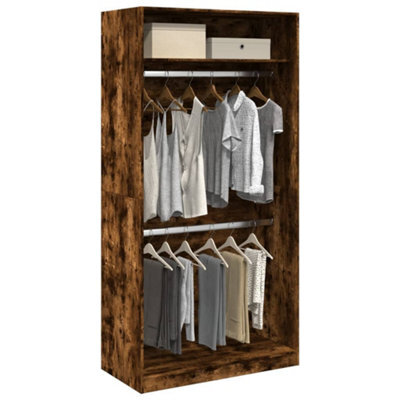 Berkfield Wardrobe Smoked Oak 100X50X200 Cm Engineered Wood - image 1