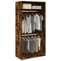 Berkfield Wardrobe Smoked Oak 100X50X200 Cm Engineered Wood - thumbnail 1