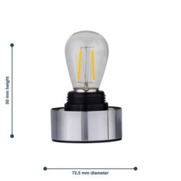 First Choice Lighting Set Of 2 Porter - Chrome Battery Operated Lamp Bases Only - thumbnail 6