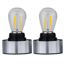 First Choice Lighting Set Of 2 Porter - Chrome Battery Operated Lamp Bases Only - thumbnail 1