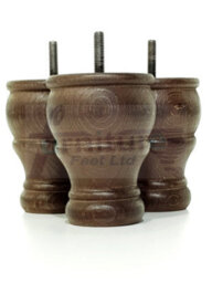 L&F 4X Wooden Bun Feet Antique Mahogany Stain Replacement Furniture Legs Sofas Chairs Footstools M10 Cwc802 - thumbnail 5