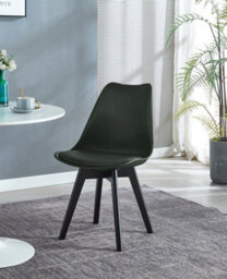 Nordlys Set Of 4 Black Wood And Polypropylene Dining Chairs Modern Design Style Dining Room - thumbnail 3