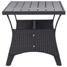 Berkfield Garden Table Black 120X70X66 Cm Poly Rattan - thumbnail 3
