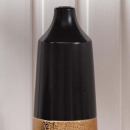 Vanity Living 49Cm Black And Gold Textured Ceramic Vase, Large Decorative Floor Vase For Living Room - thumbnail 3
