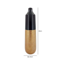 Vanity Living 49Cm Black And Gold Textured Ceramic Vase, Large Decorative Floor Vase For Living Room - thumbnail 2