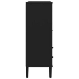 Berkfield Highboard Senja Rattan Look Black 90X40X112 Cm Solid Wood Pine - thumbnail 7