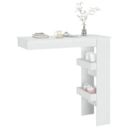 Berkfield Wall Bar Table White 102X45X103.5 Cm Engineered Wood - thumbnail 7