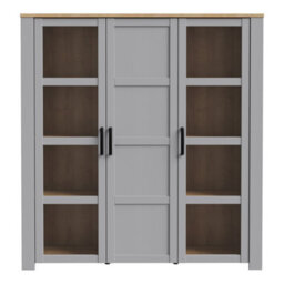 Furniture To Go Bohol Large Display Cabinet Inc. 4X Led Lights In Riviera Oak/grey Oak - thumbnail 2
