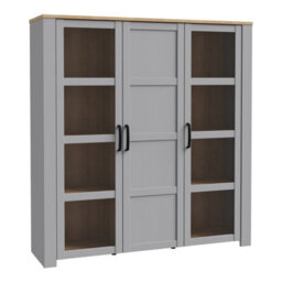 Furniture To Go Bohol Large Display Cabinet Inc. 4X Led Lights In Riviera Oak/grey Oak - thumbnail 1