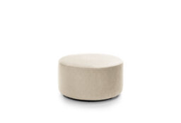 Abakus Direct Chicago Velvet Quilted Swivel Footstool In Cream - thumbnail 1
