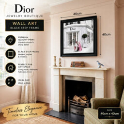 Home Luxe Interiors Dior Jewelry Black Step Frame Luxury Wall Art 40X40Cm Home Decor - thumbnail 6