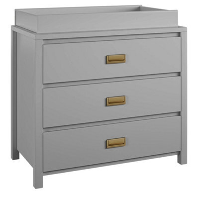 Dorel Haven 3 Drawer Dresser With Changing Topper Dove Grey by B&Q |  uFurnish.com