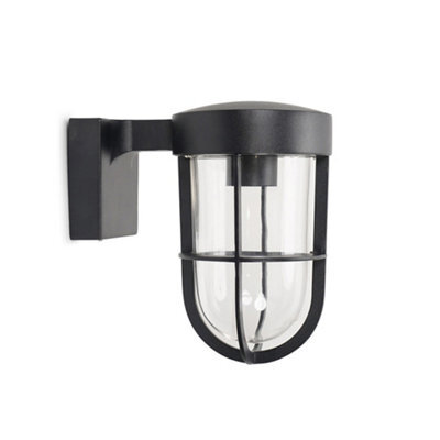 Valuelights Fanar Matte Black Industrial Black Bathroom Wall Light - image 1