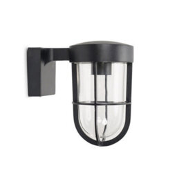 Valuelights Fanar Matte Black Industrial Black Bathroom Wall Light