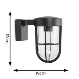 Valuelights Fanar Matte Black Industrial Black Bathroom Wall Light - thumbnail 8