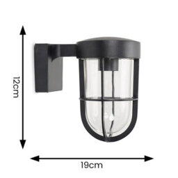 Valuelights Fanar Matte Black Industrial Black Bathroom Wall Light - thumbnail 9