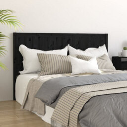 Berkfield Bed Headboard Black 205.5X4X100 Cm Solid Pine Wood - thumbnail 1