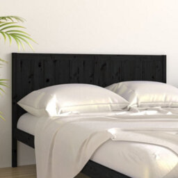 Berkfield Bed Headboard Black 205.5X4X100 Cm Solid Pine Wood - thumbnail 3