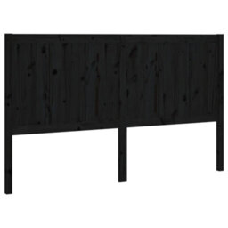 Berkfield Bed Headboard Black 205.5X4X100 Cm Solid Pine Wood - thumbnail 2
