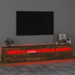 Berkfield Tv Cabinet With Led Lights Smoked Oak 210X35X40 Cm - thumbnail 5