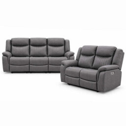 Furnishings For Less UK Lennox Grey Tech Fabric 3 + 2 Sofa Suite With Electric Recliner - thumbnail 1