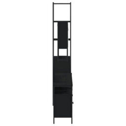 Berkfield 4 Piece Bathroom Furniture Set Black Engineered Wood - thumbnail 7