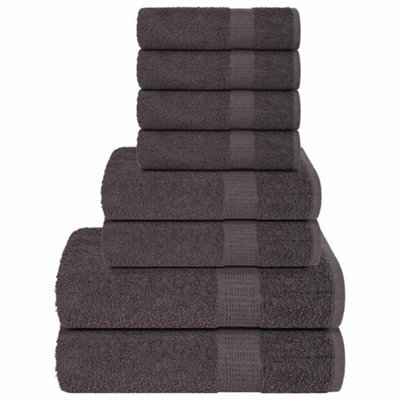 Berkfield 8 Piece Towel Set Anthracite 360 Gsm 100% Cotton - image 1