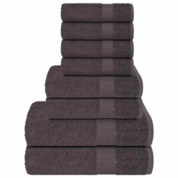 Berkfield 8 Piece Towel Set Anthracite 360 Gsm 100% Cotton