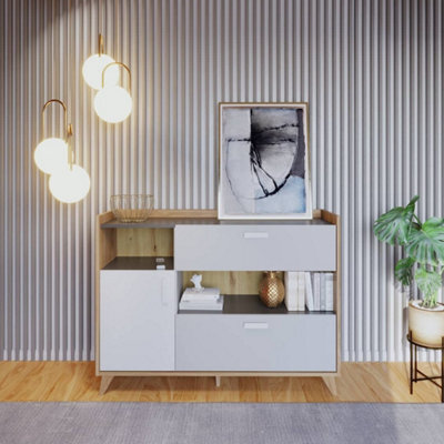 Arte Mood-05 - Versatile Sideboard Cabinet With Drawers And Shelves (H)970mm (W)1300mm (D)400mm - image 1