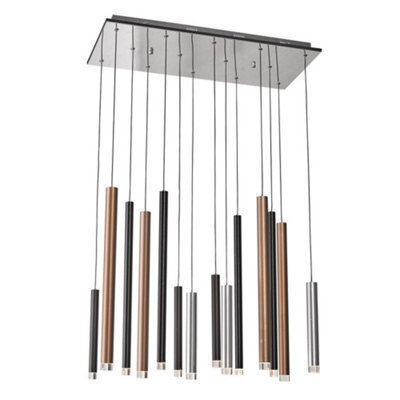 Luminosa Lighting Luminosa Modern Led Hanging Pendant Chrome, Warm White 3000K 4074Lm Dimmable
