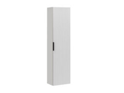 Impact Furniture Tall Bathroom Cabinet Wall Storage Unit White Ribbed Fluted Textured Modern Floating Tallboy Shelving Adel - thumbnail 4