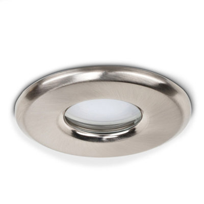 Valuelights Downlight Ip65 Brushed Chrome Ceiling Light Fitting 4 Pack With Cool White Bulbs - image 1