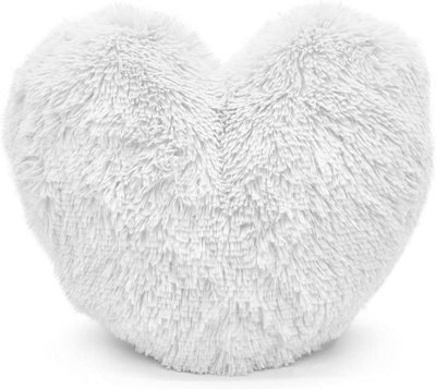 Homes & Linen Teddy Cuddles Heart Shape 3D Fleece Filled Cushion Soft Comfortable Warm & Cozy Home Decor Size 38Cm 100% Polyester Teddy Heart Cu