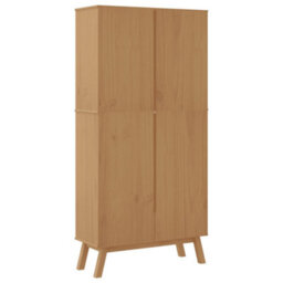 Berkfield Bookcase 4-Tier Olden Brown Solid Wood Pine - thumbnail 9